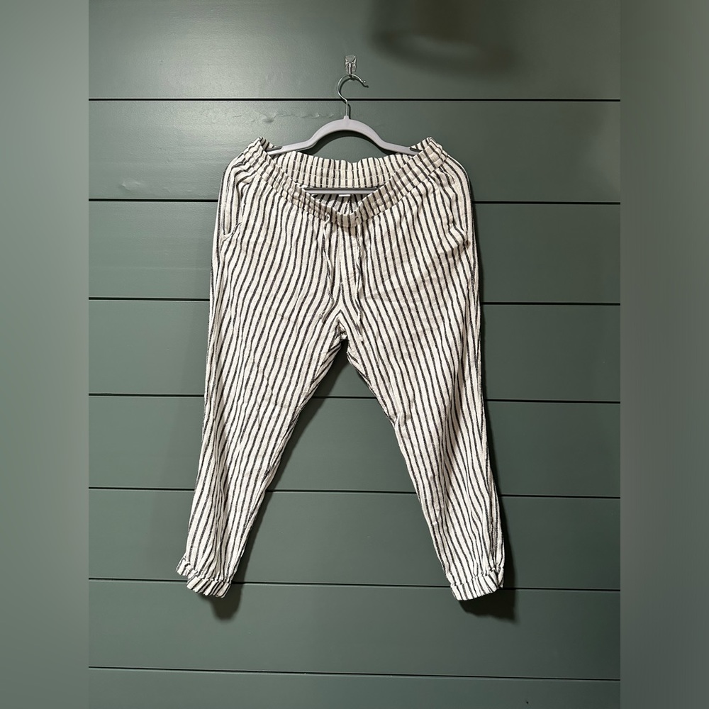 Striped linen pants size M
